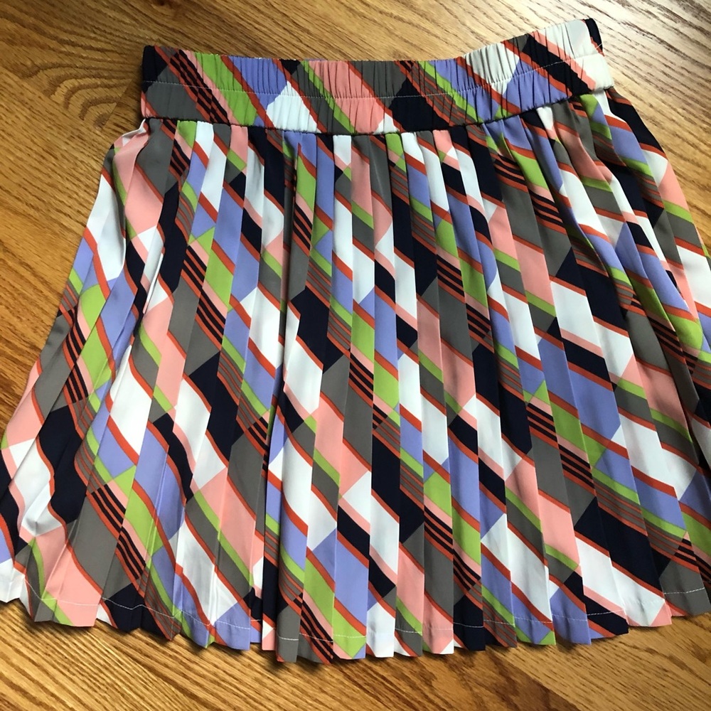 Colorful A-line silk skirt